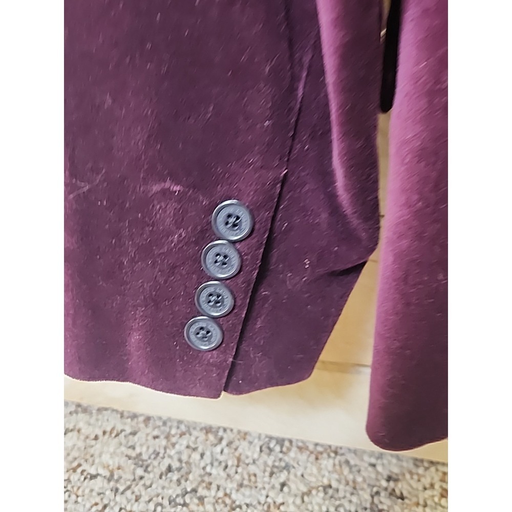 Lauren Ralph Lauren Velvet Velour Blazer Wine Plum Women Size 14 Green Label - Picture 6 of 10